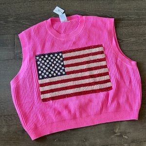 Queen of Sparkles 4th of July sweater NWT Large